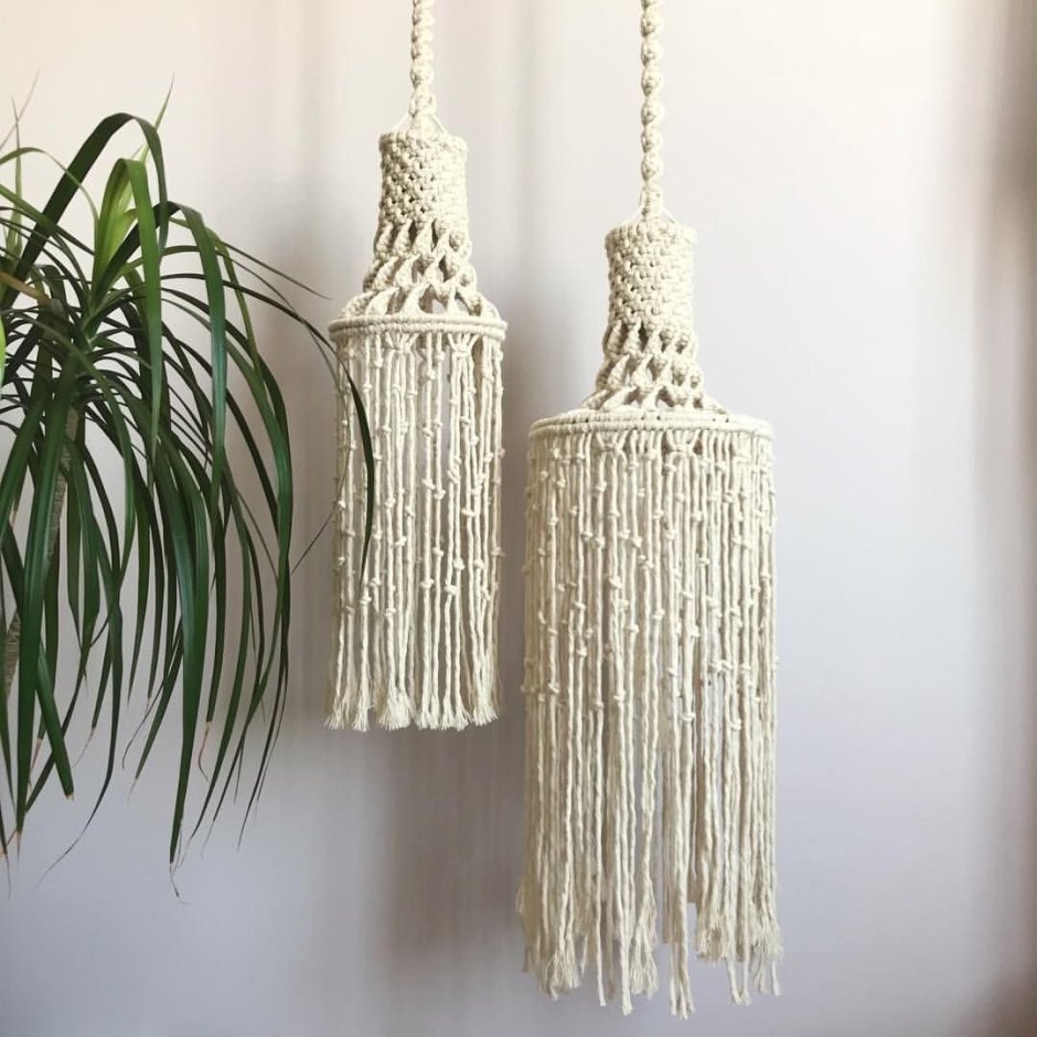 Macrame lampshade