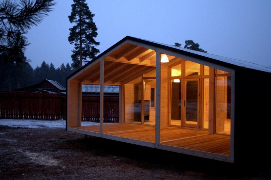 Tiny House с односкатной крышей