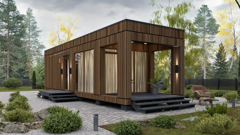 Tiny House с односкатной крышей
