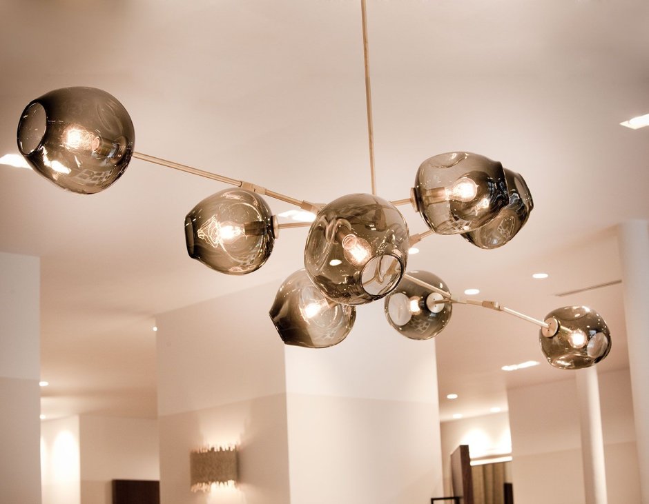Люстра Lindsey Adelman branching Bubble Chandelier 8 Black