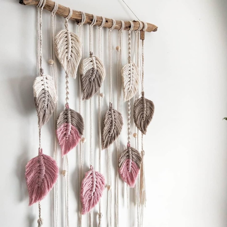 Макраме листья