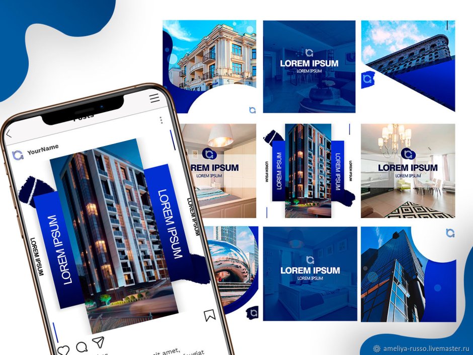 Дизайн страницы Инстаграм строительная компания