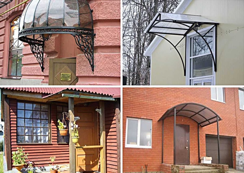 Козырек над крыльцом металлопрофиль