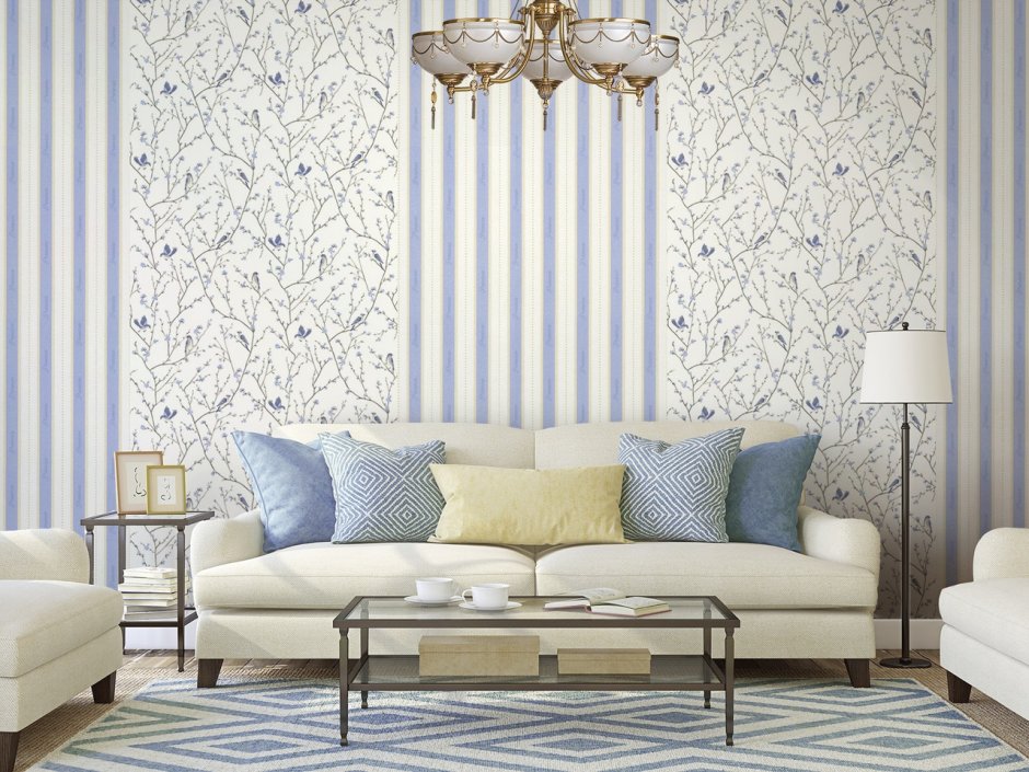 Обои синие для стен