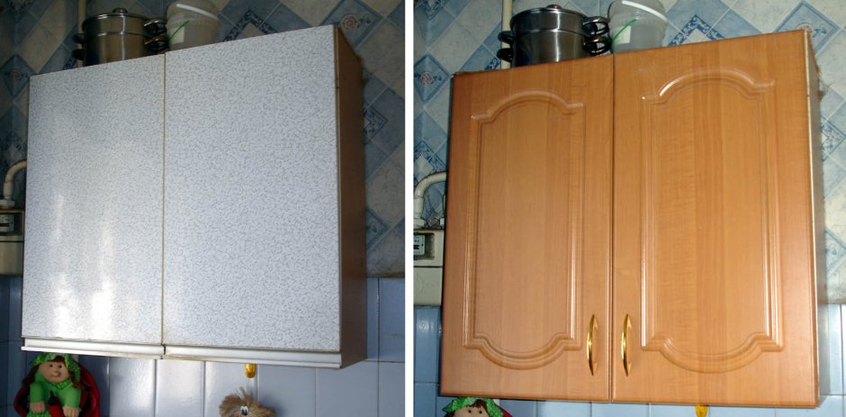Перекраска кухни до и после