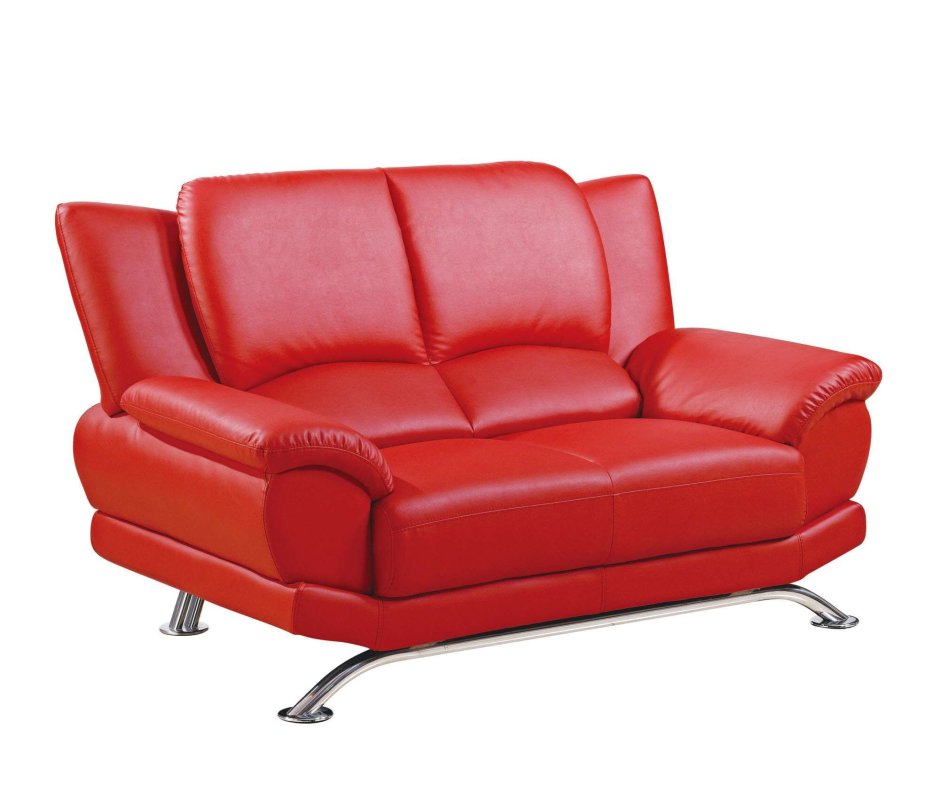 Красный кожаный диван
