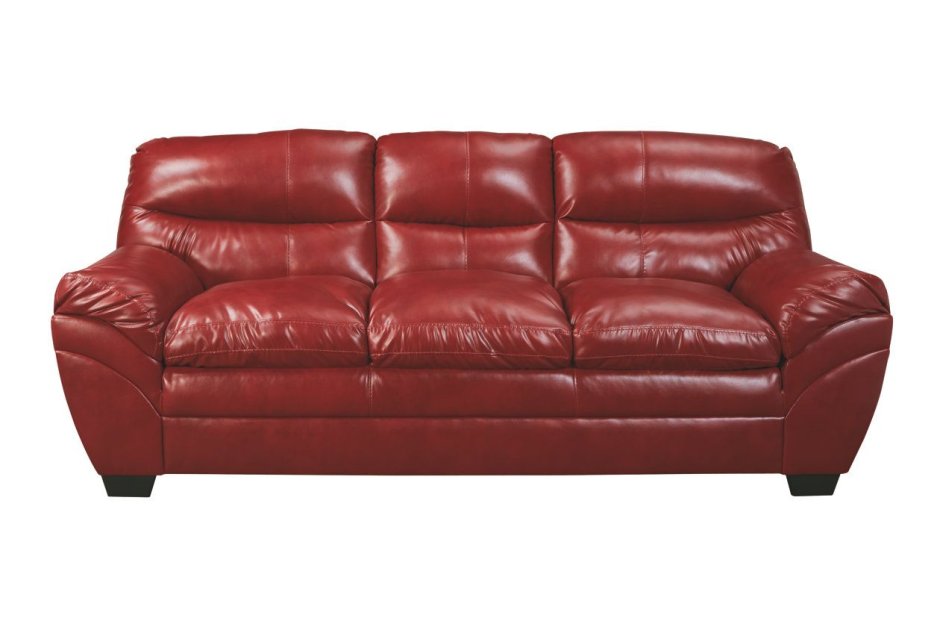Красный диван из экокожи
