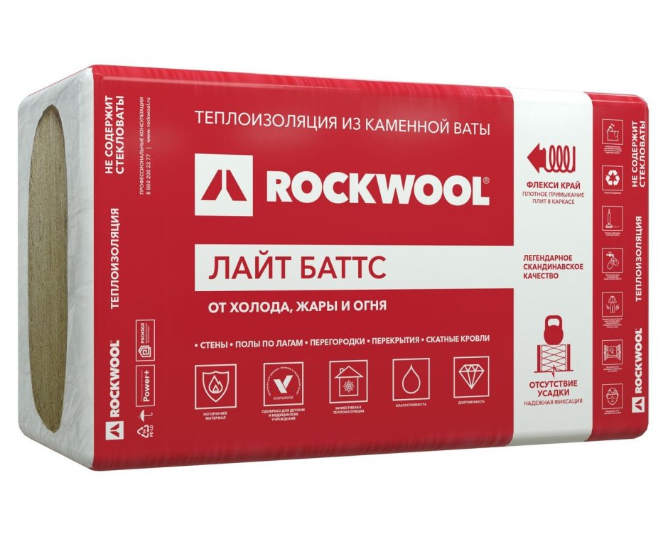 Минеральная вата Rockwool Лайт Баттс 50 мм