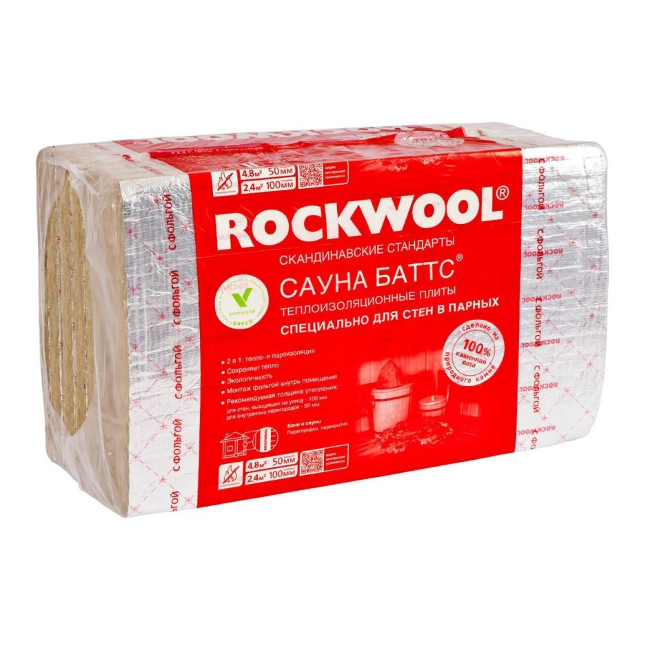 Rockwool сауна Баттс 1000х600х50мм