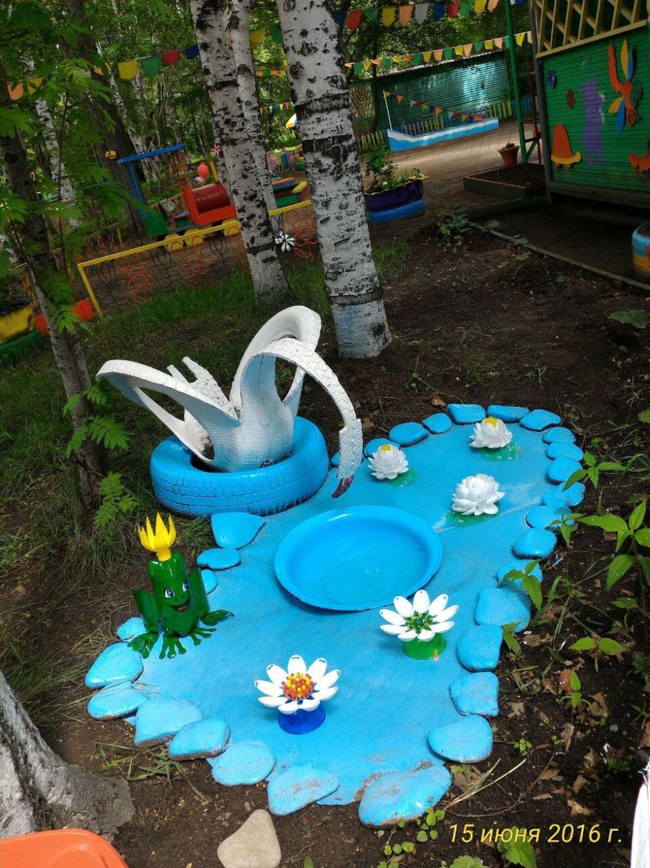 Украшение детской площадки в детском саду