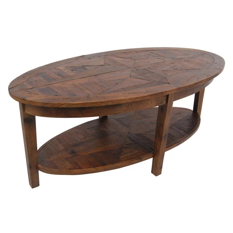 Журнальный столик овальный деревянный