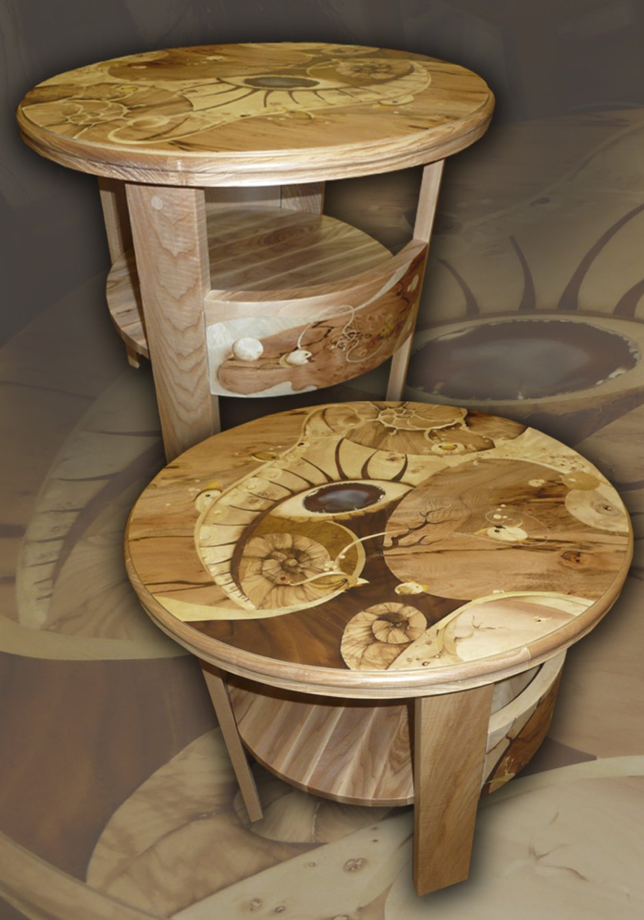 Журнальный столик из дерева декоративные