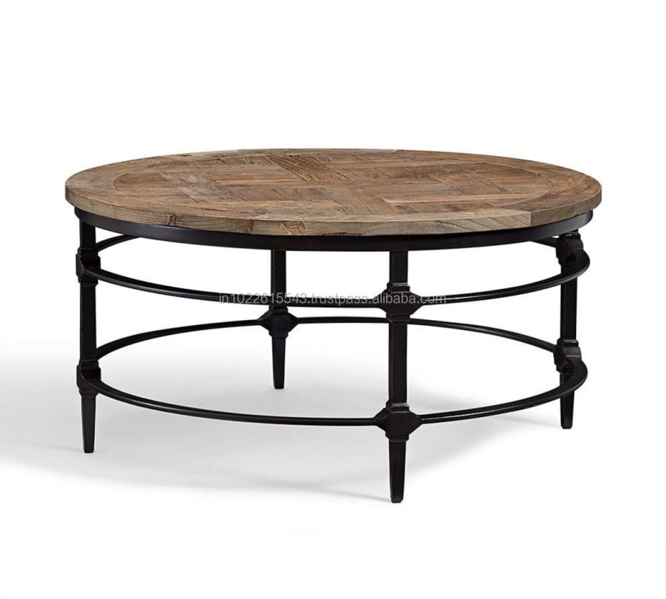Parquet 36" Round reclaimed Wood Coffee Table