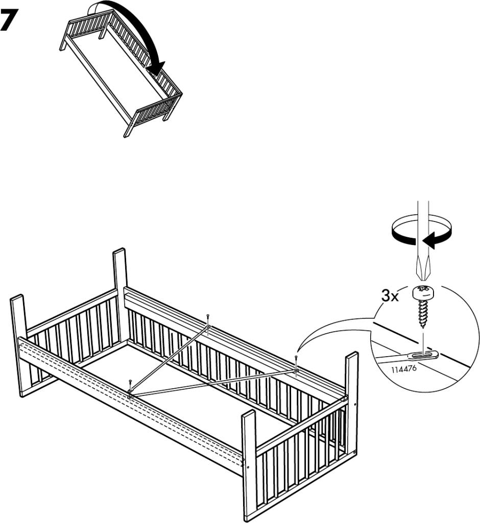 Схема сборки кровати Кюра икеа