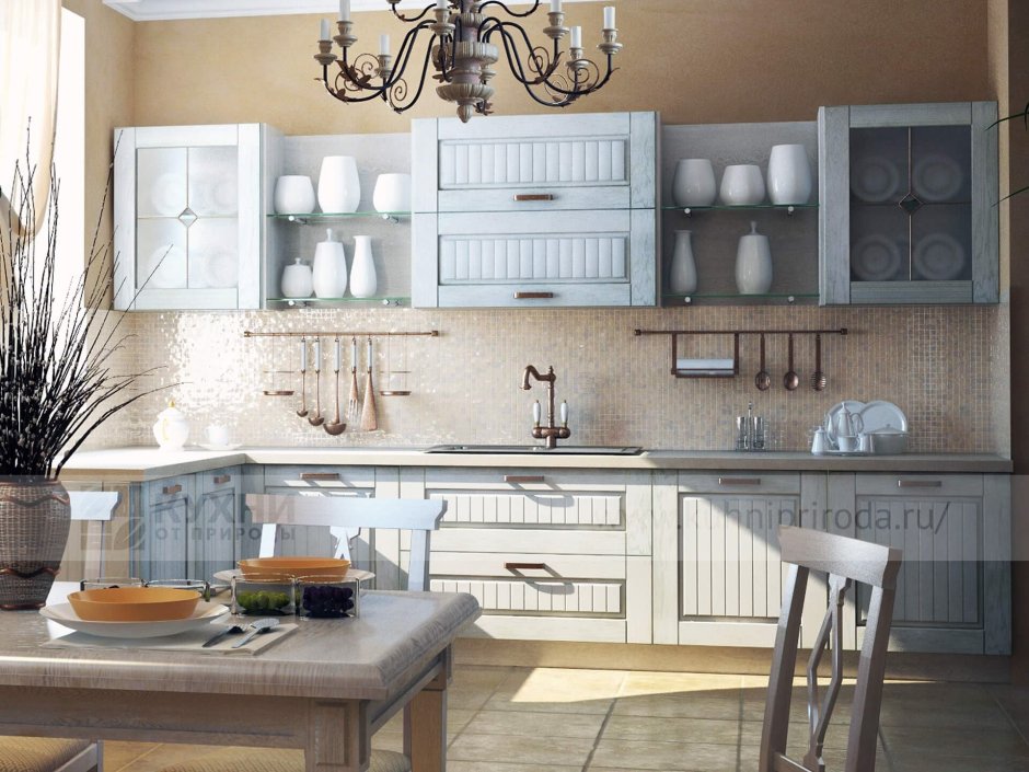 Кухня бежевая матовая