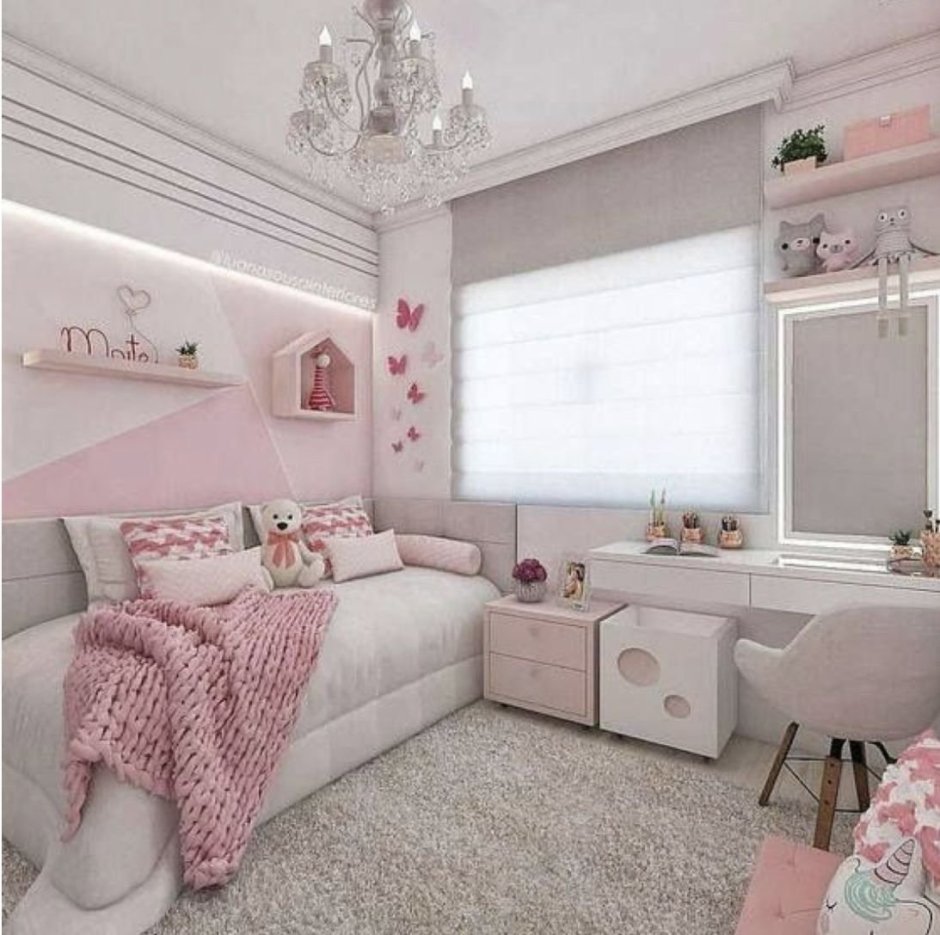 Спальня для 2 девочек в розовом цвете