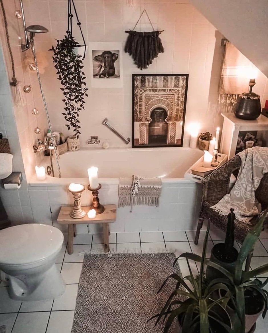 Ванная комната в стиле Сканди бохо