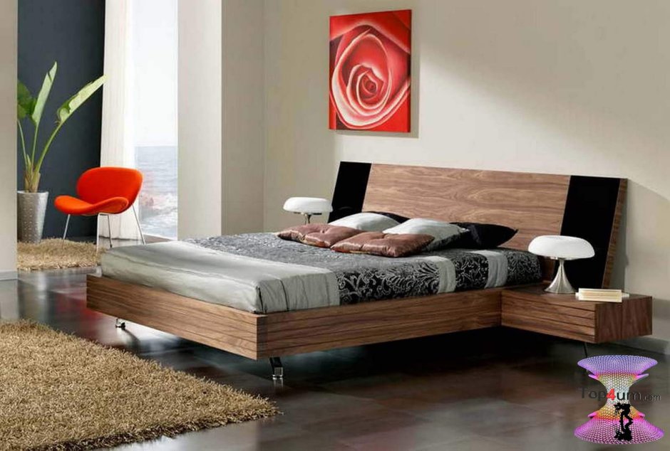 Кровати из массива в стиле Хай тек