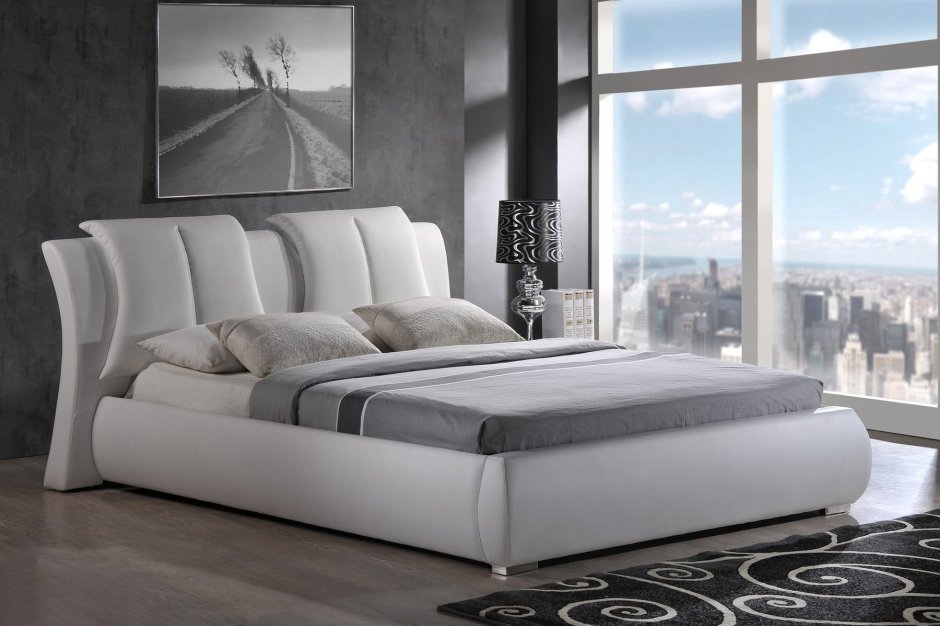 Белая кровать Модерн