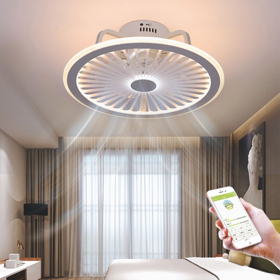 220v 58cm Modern led Ceiling Fan with Remote Control Air Cooler Lamp for Living Room 3-Wind Adjustable Speed Ceiling Light