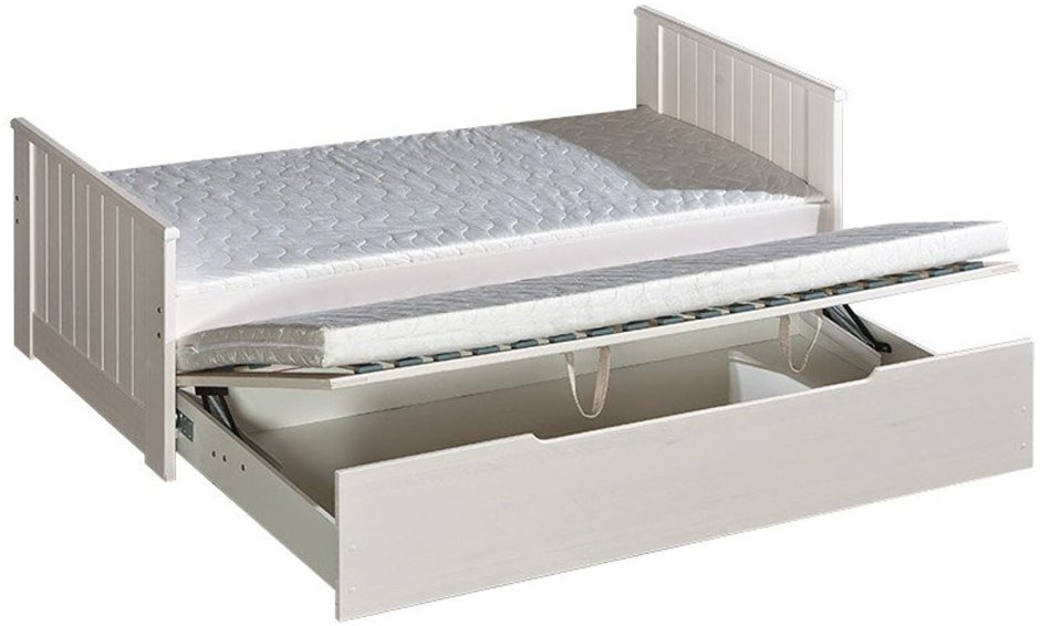 Кровать Вики 70140 x200 раздвижные с ящиком белый