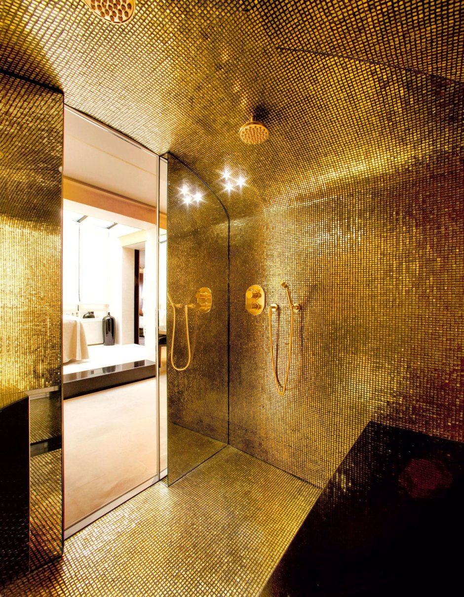 Золотая плитка для ванной