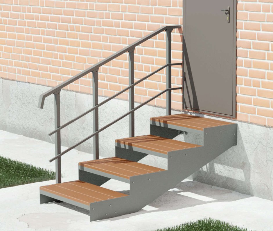 Лестница г образная уличная металлическая