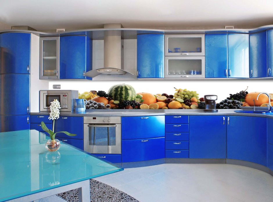 Самые красивые синие кухни