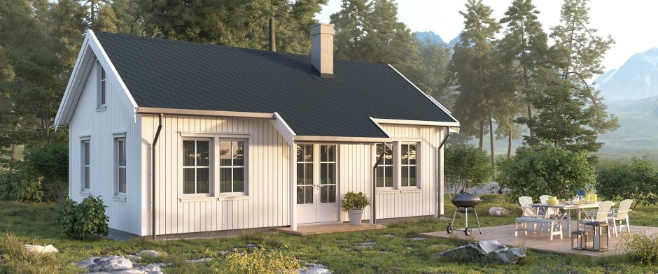 Норвежский дом с мансардой