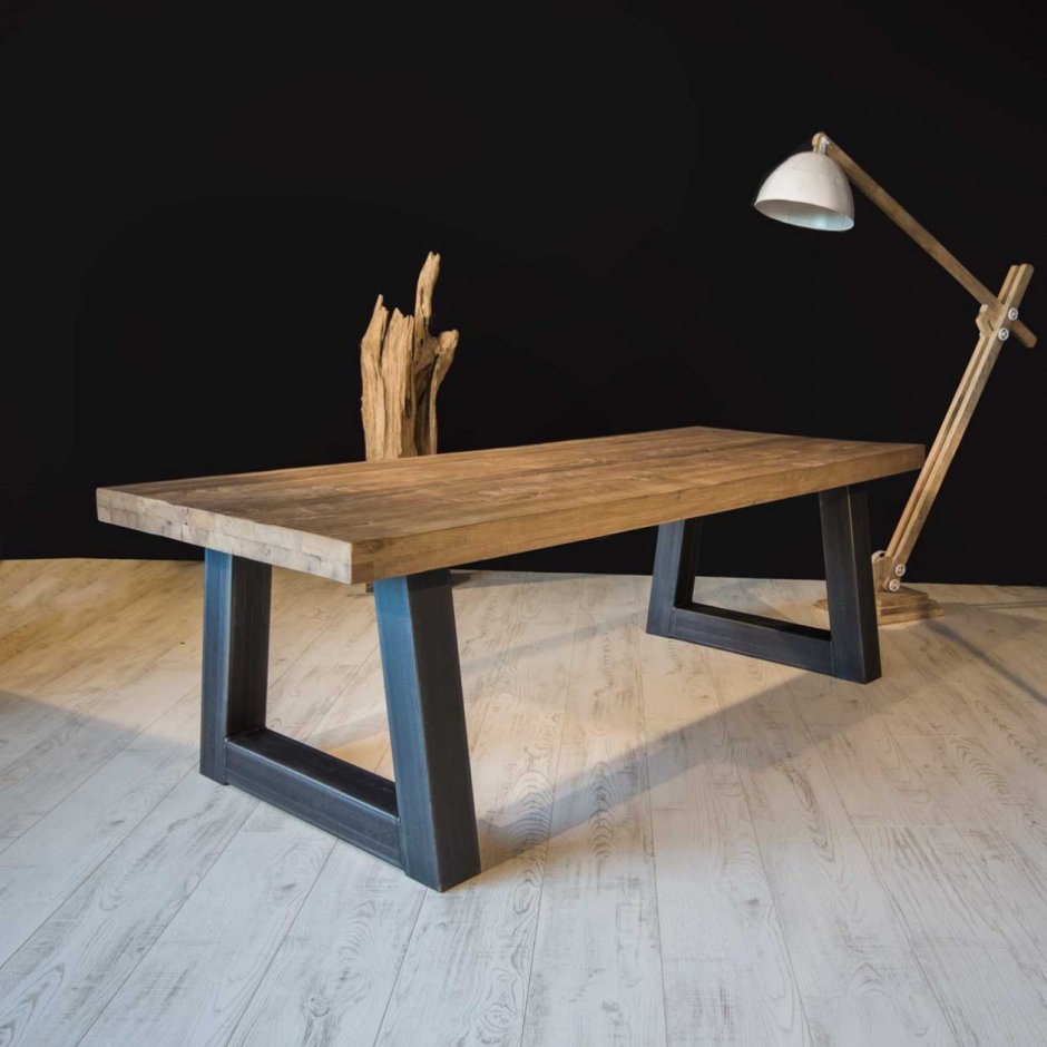 Дизайнерские столы дерево и металл
