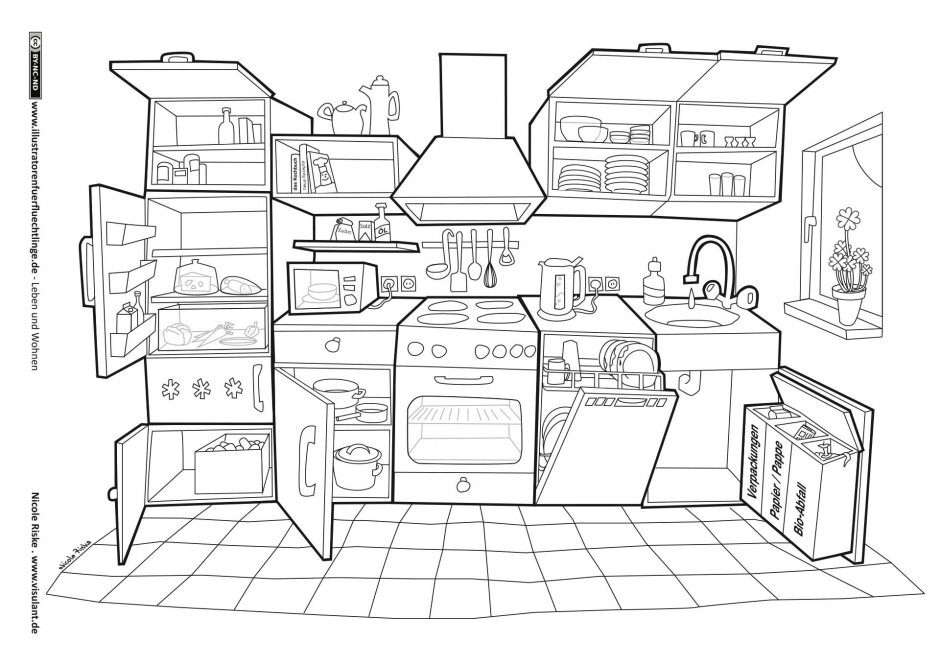Кухня для бумажного домика
