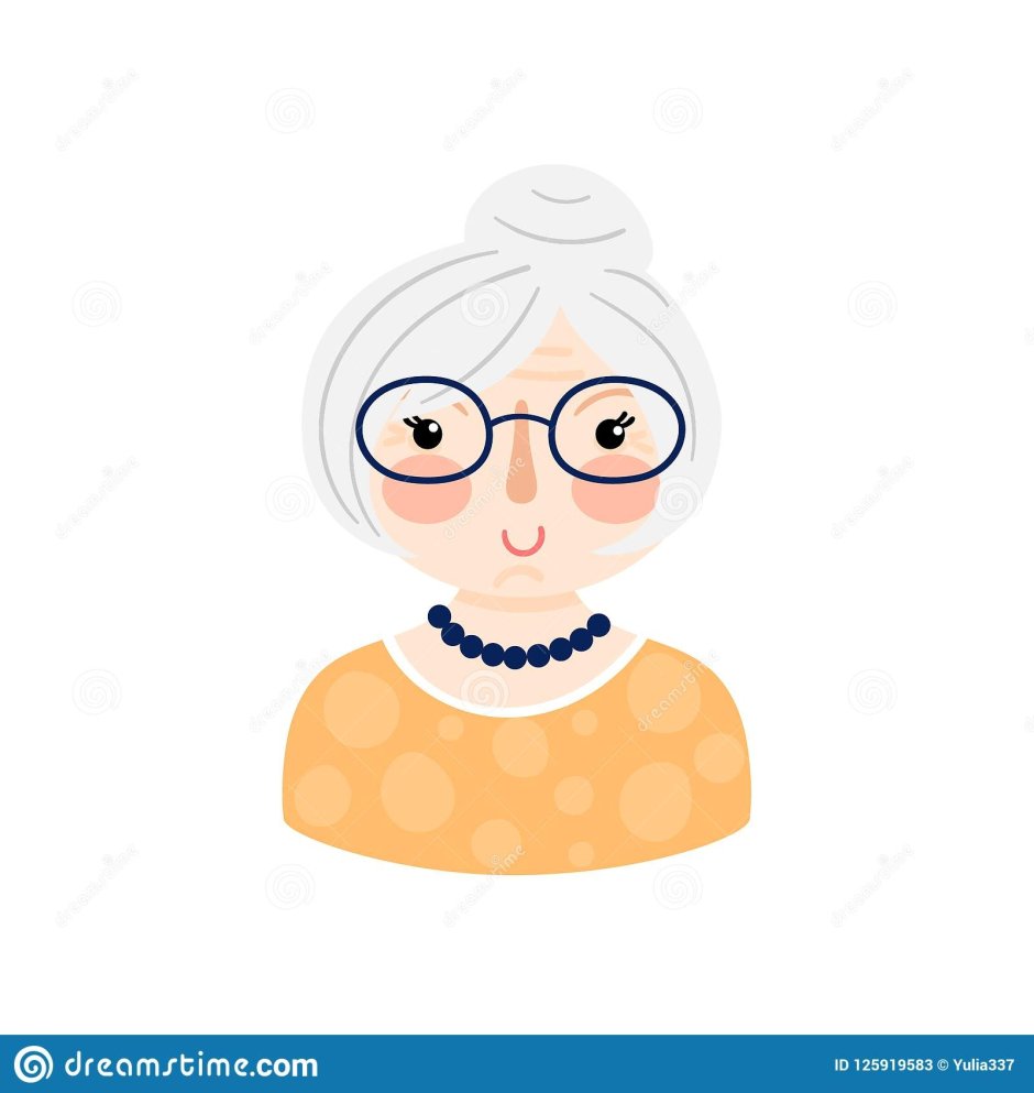 Бабушка в мультяшном стиле