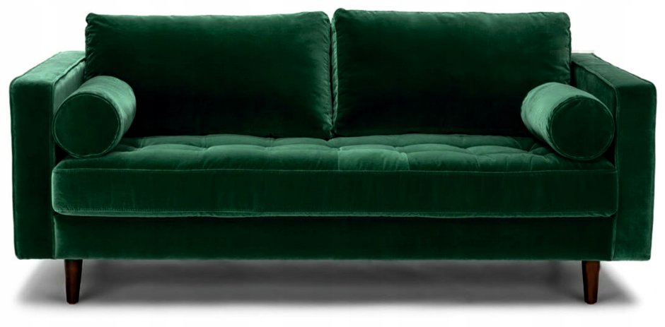 Бархатный зеленый диван икеа