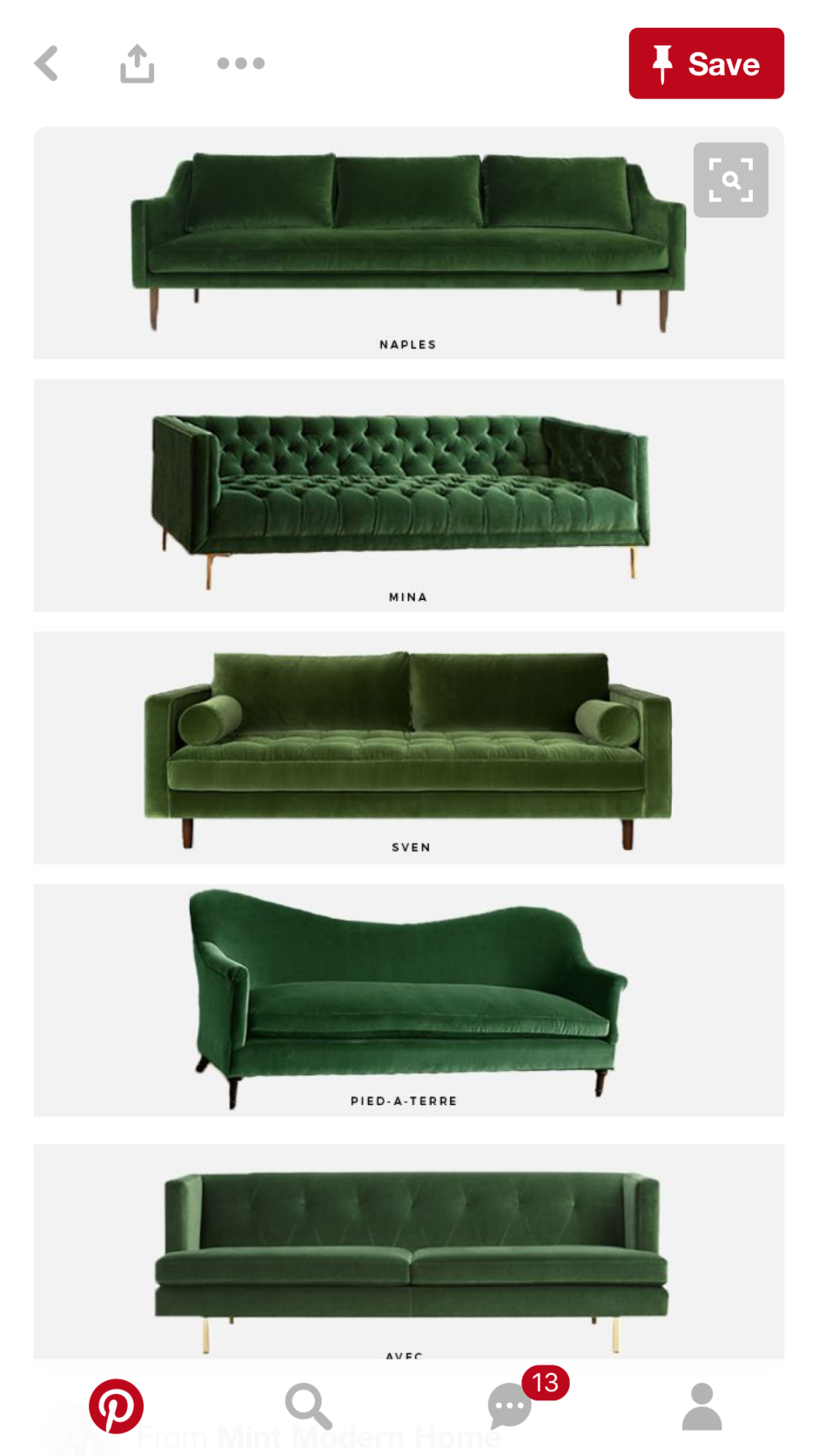 Зеленый диван хофф