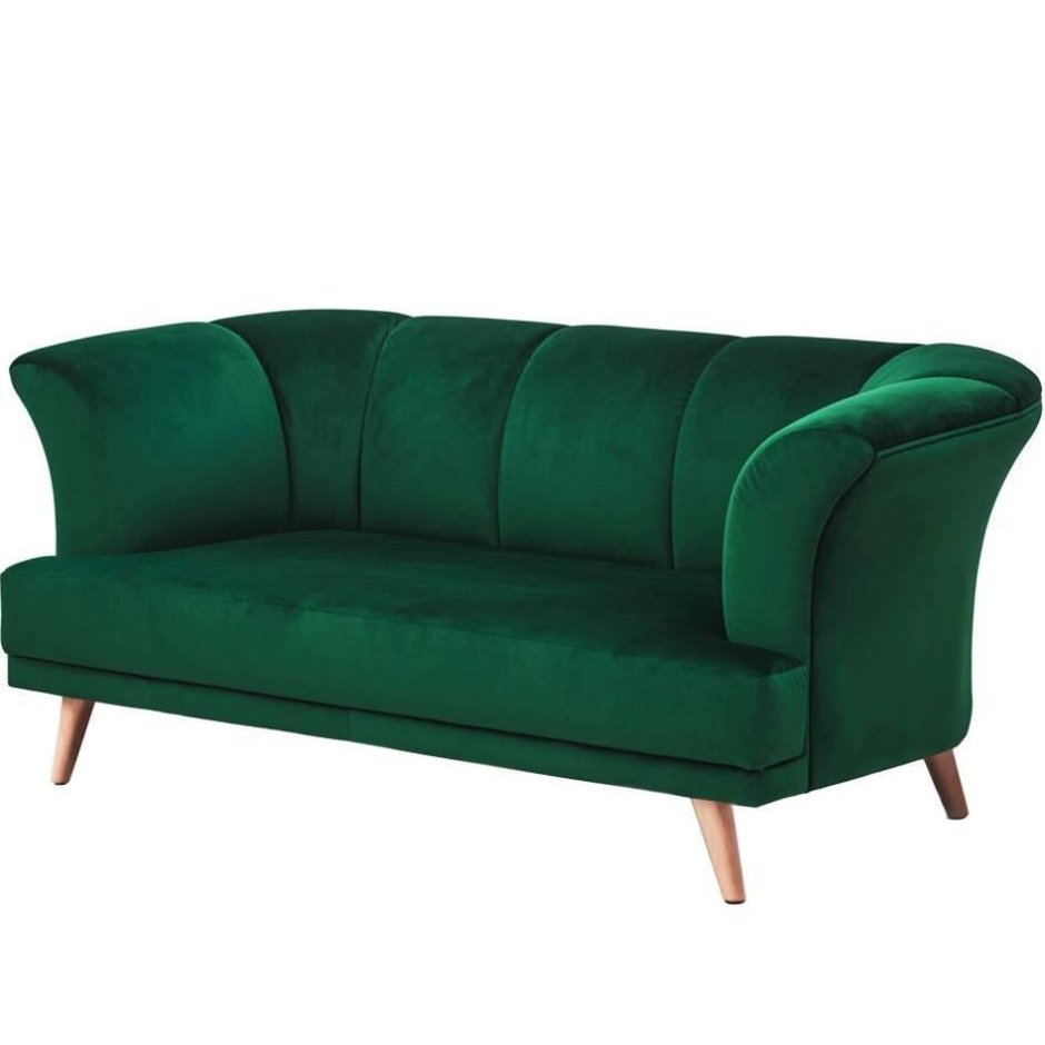 Темно зеленый диван в лофт стиль