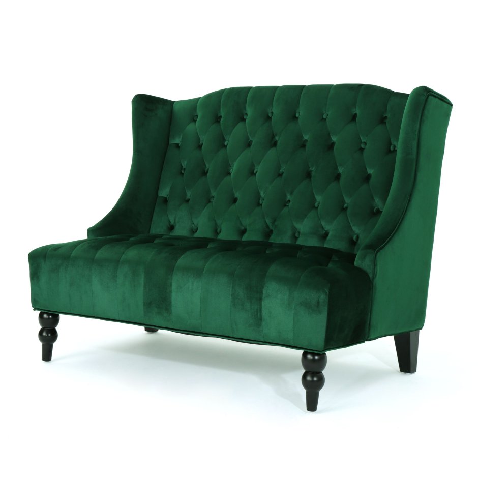Зеленый велюровый диван