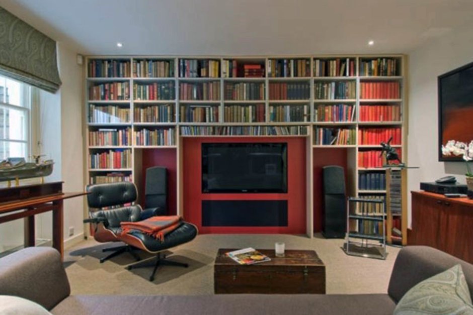 Телевизор в библиотеке