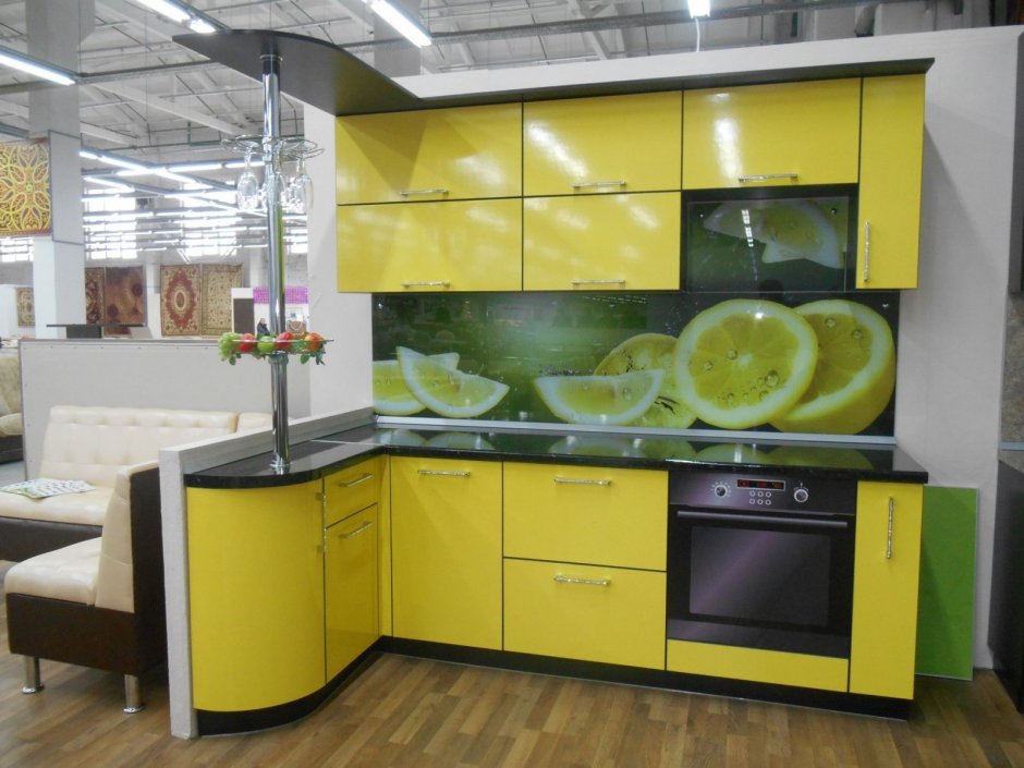 Лимонный кухонный гарнитур