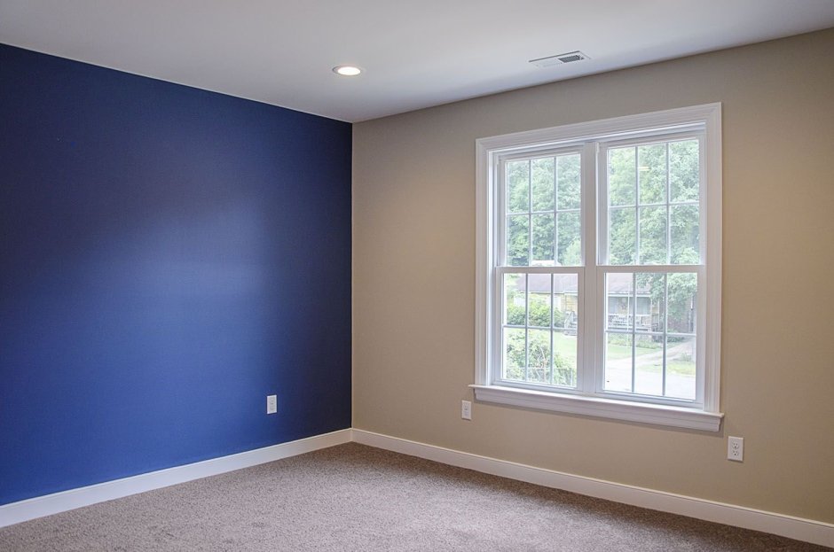 Синяя краска для стен в квартире