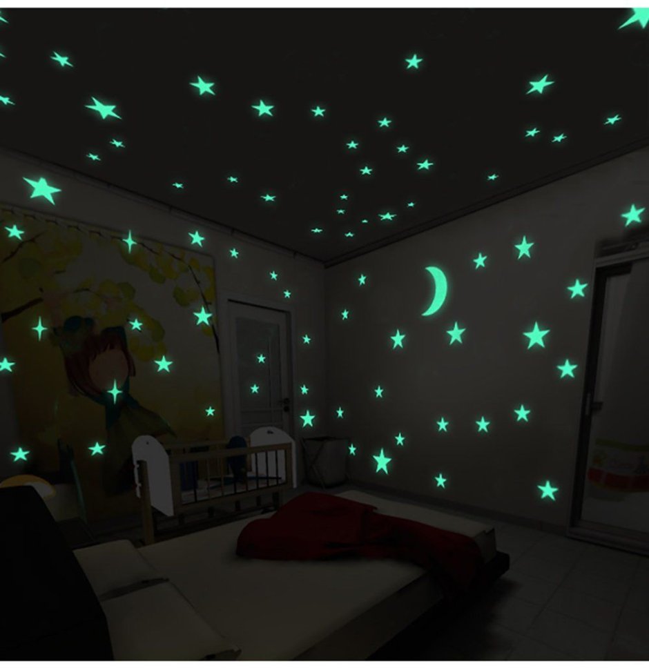 Люминесцентные звезды на потолок