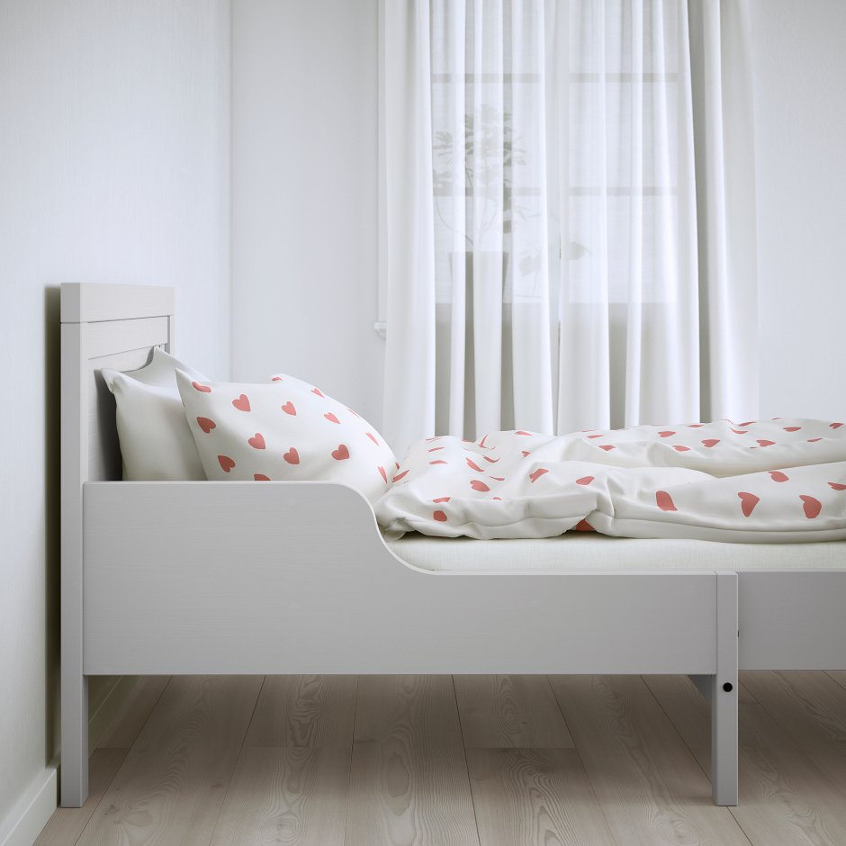 Sundvik СУНДВИК раздвижная кровать с реечным дном, серый80x200 см