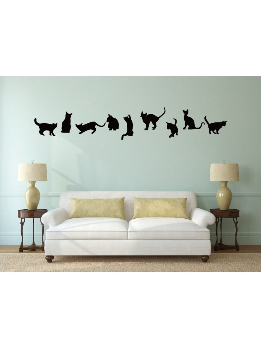 Интерьерные наклейки на стену с кошками