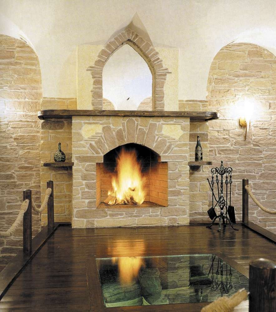 Арка на камин из декоративного камня