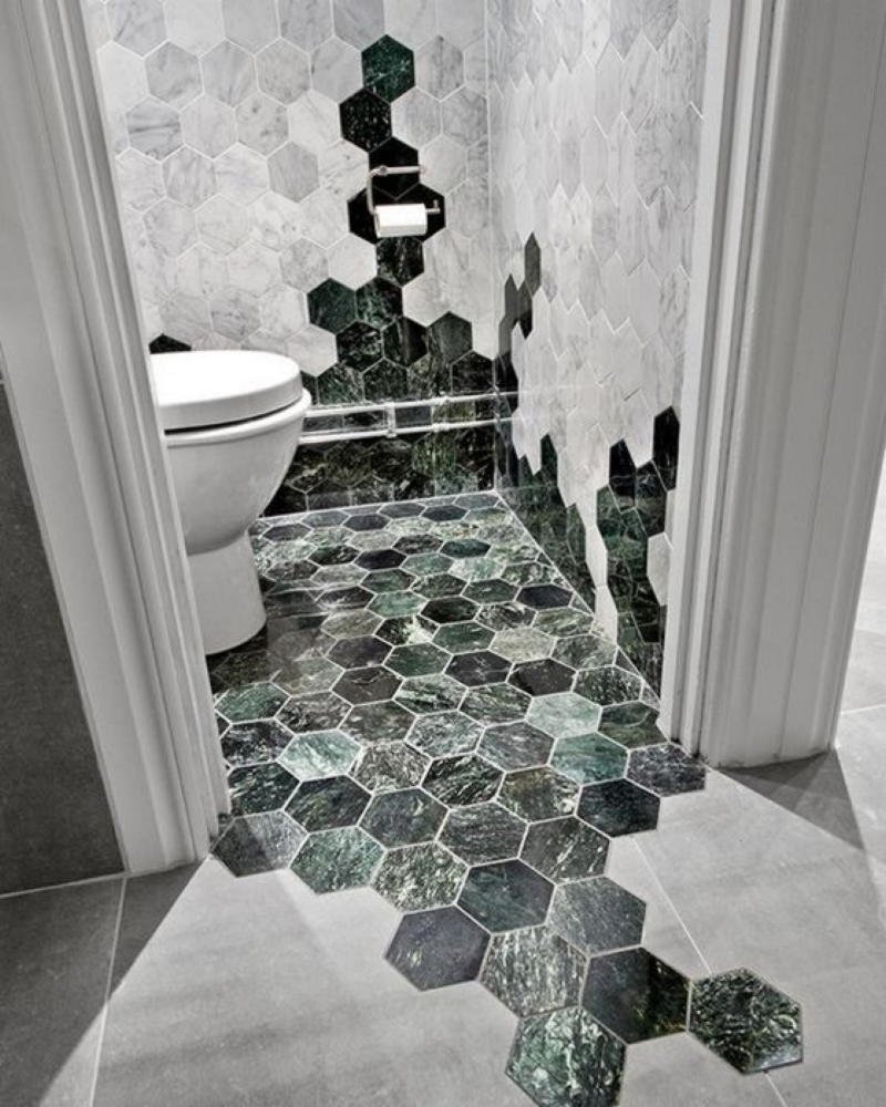 Плитка Hexagon зеленый мрамор