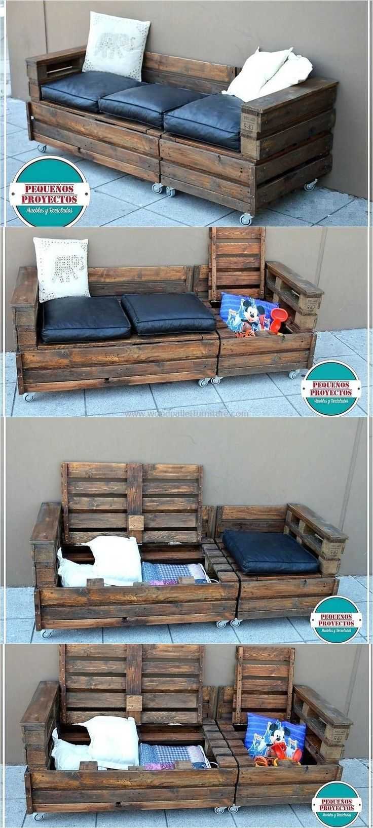 Раскладной диван из паллет