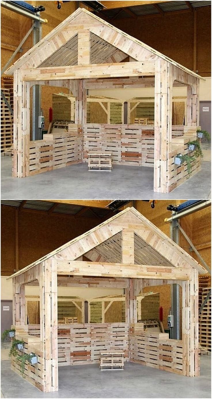 Беседка из паллетов и поддонов