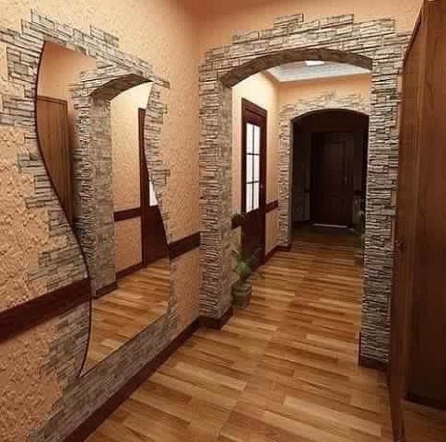 Отделка арки декоративным камнем