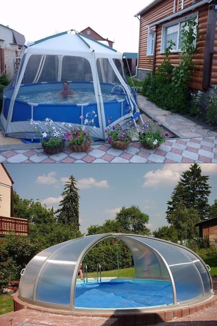 Украшение бассейна на даче