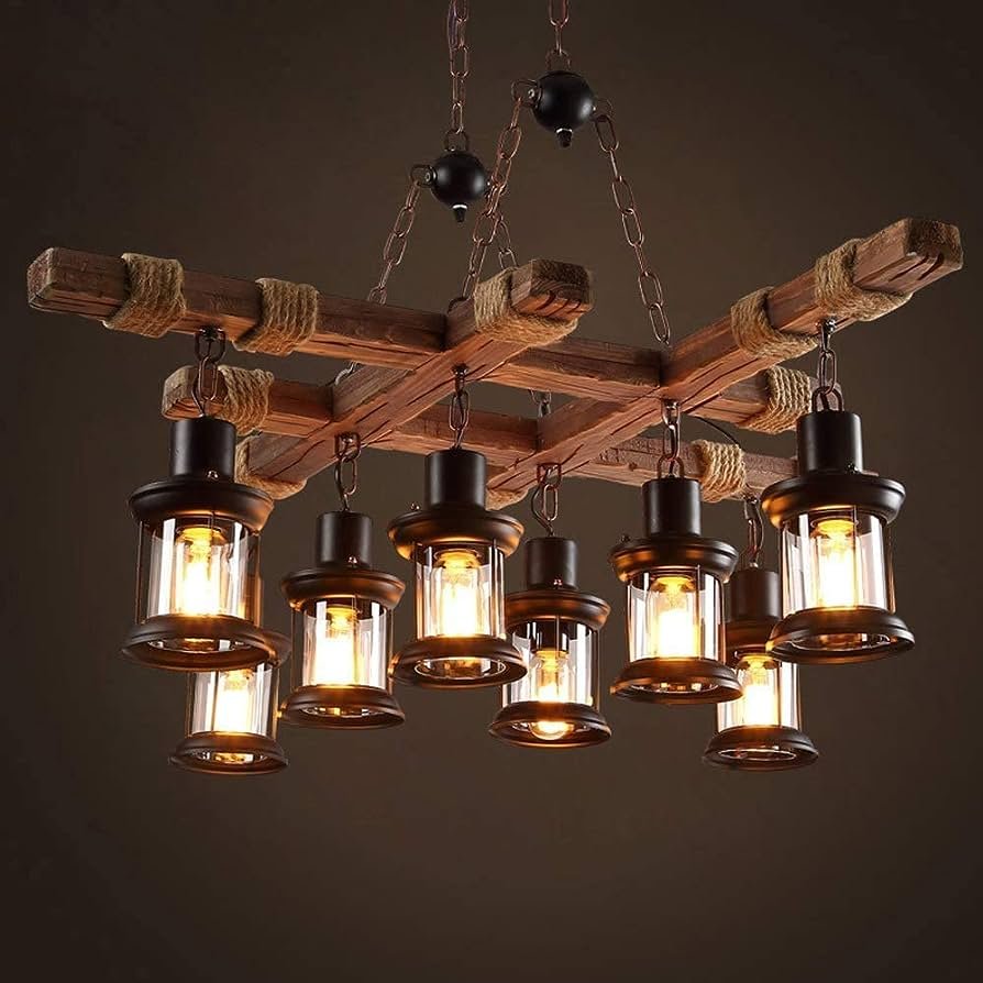 Люстра Vintage Wood Chandelier