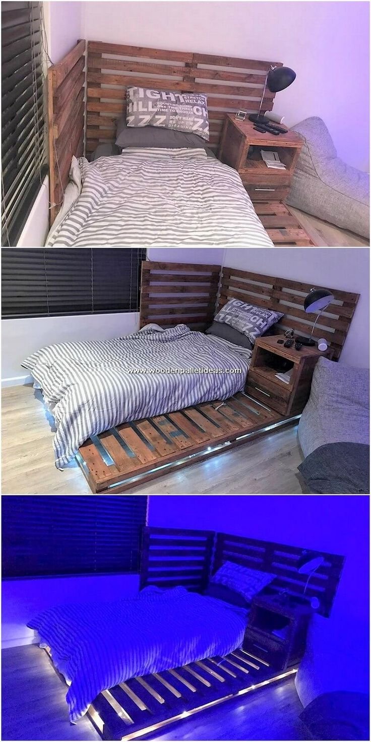 Кровать из паллетов на пляже